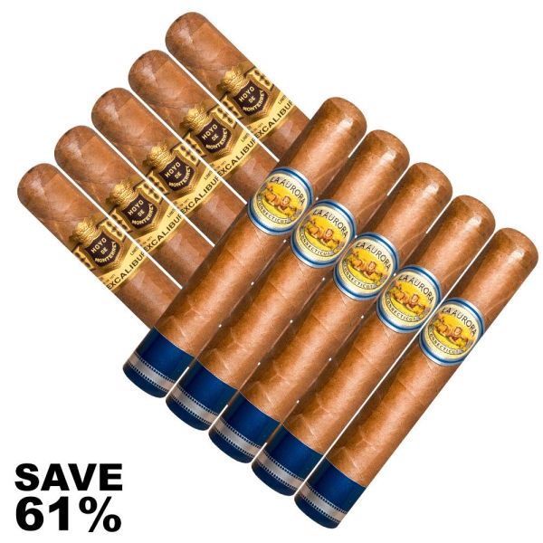 Double Stack Excalibur VS La Aurora Sapphire CT-(QUANTITY: 10 CIGARS)