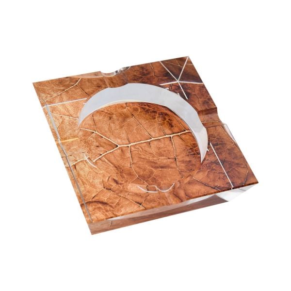 Tobacco Leaf Crystal Ashtray